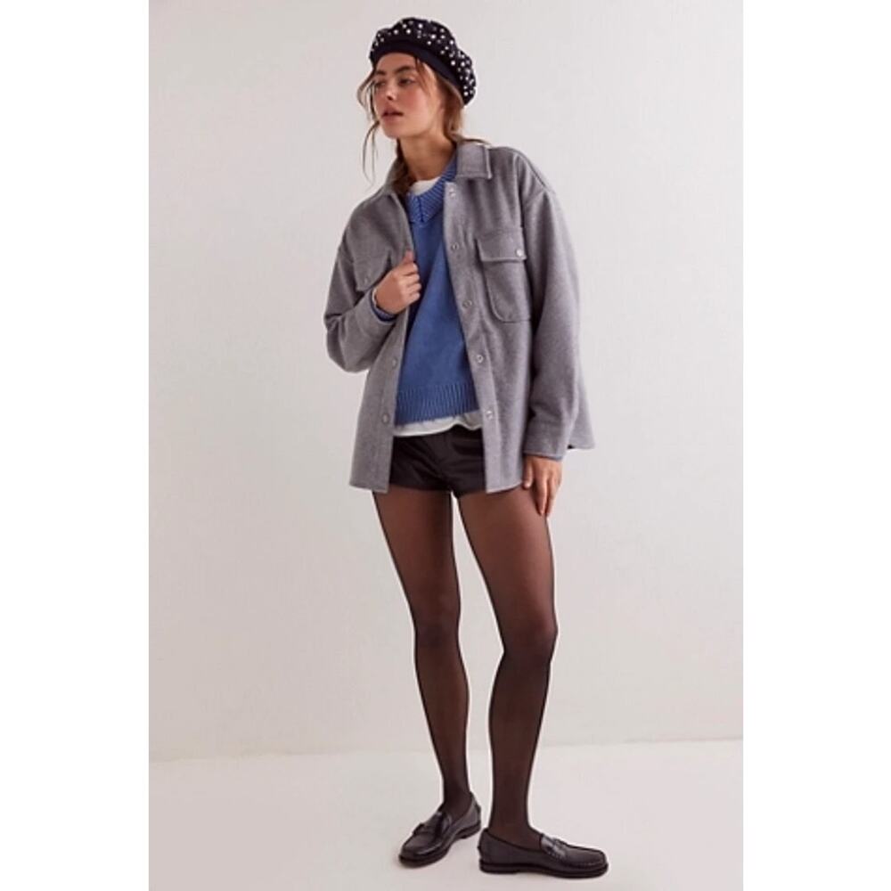 Free People Lola Shirt Jacket Grey Size XS